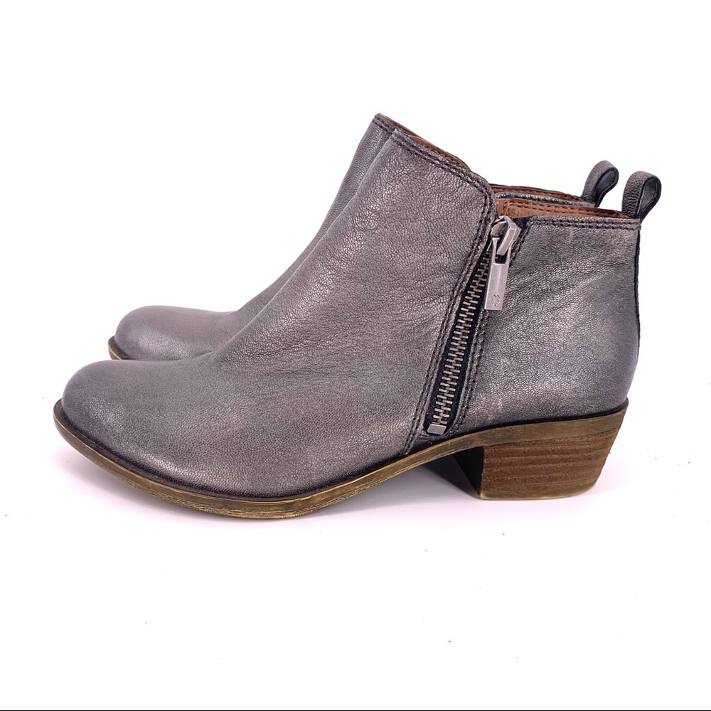 Lucky Brand Basel Women's Leather Ankle Bootie GRY